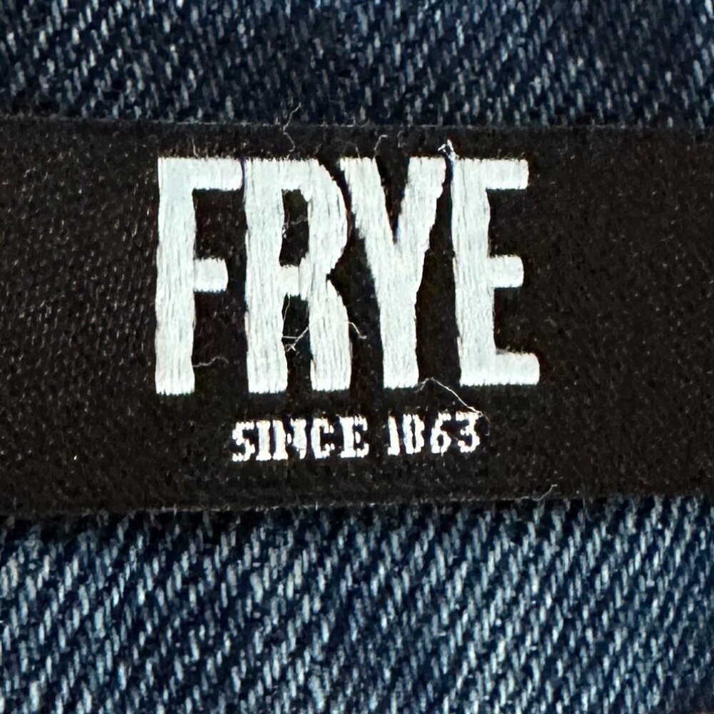 Frye Women's Stretch Jeans Size 8 Blue High Rise Straight Leg Cuffed Crop (NEW) - Picture 4 of 15